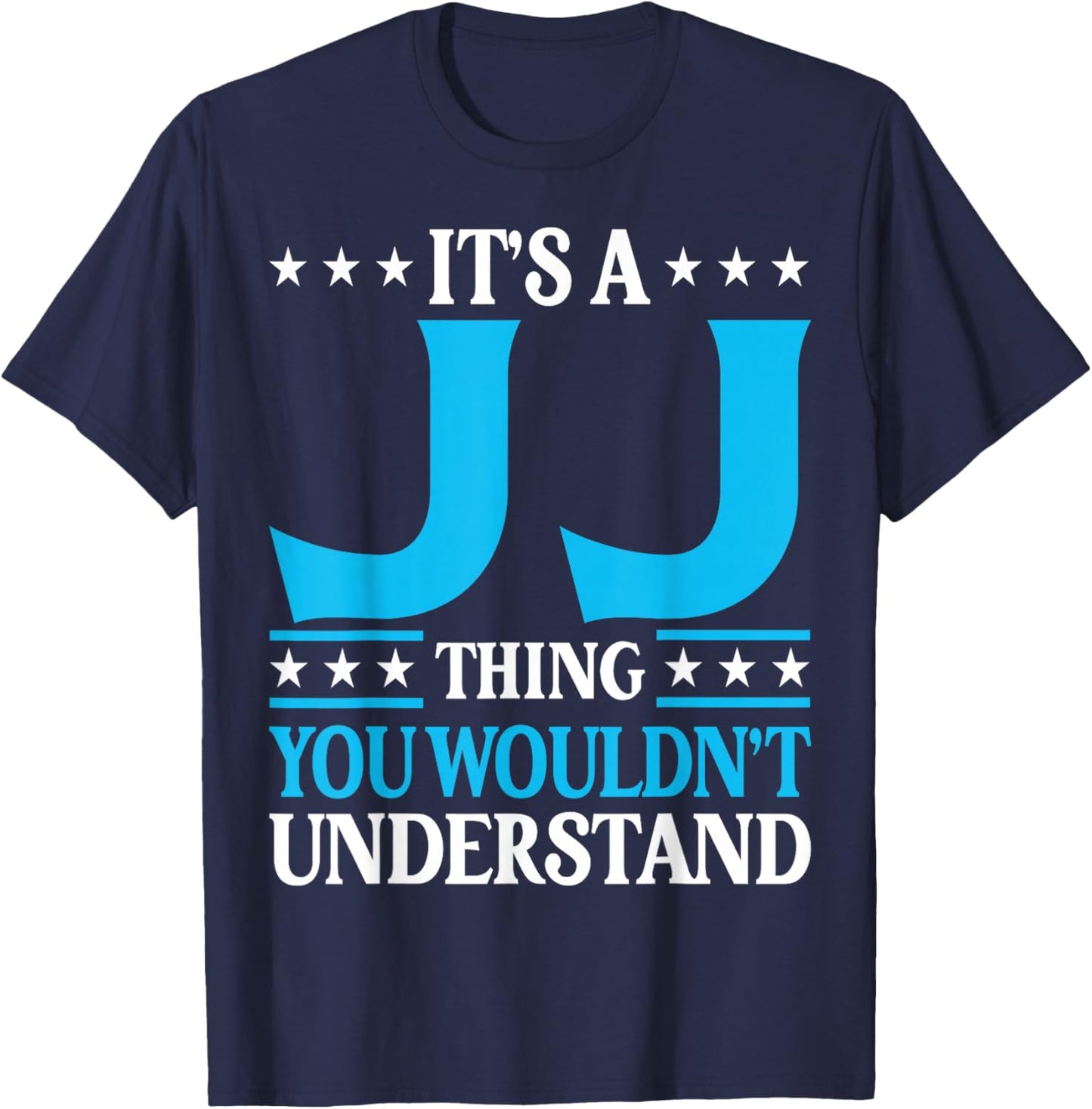Jj Gifts Jj Men Name Birthday Gifts - -Adults - Black - Small - Short Sleeve - - Modern Classic - Round Neck - Letter Print - Pull On T-Shirt - T-Shirt | Navy