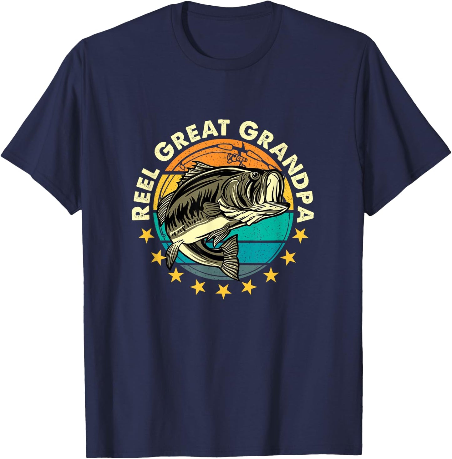 Funny Fishermen Reel Great Grandpa Fishing Grandfather T-Shirt - T-Shirt | Navy