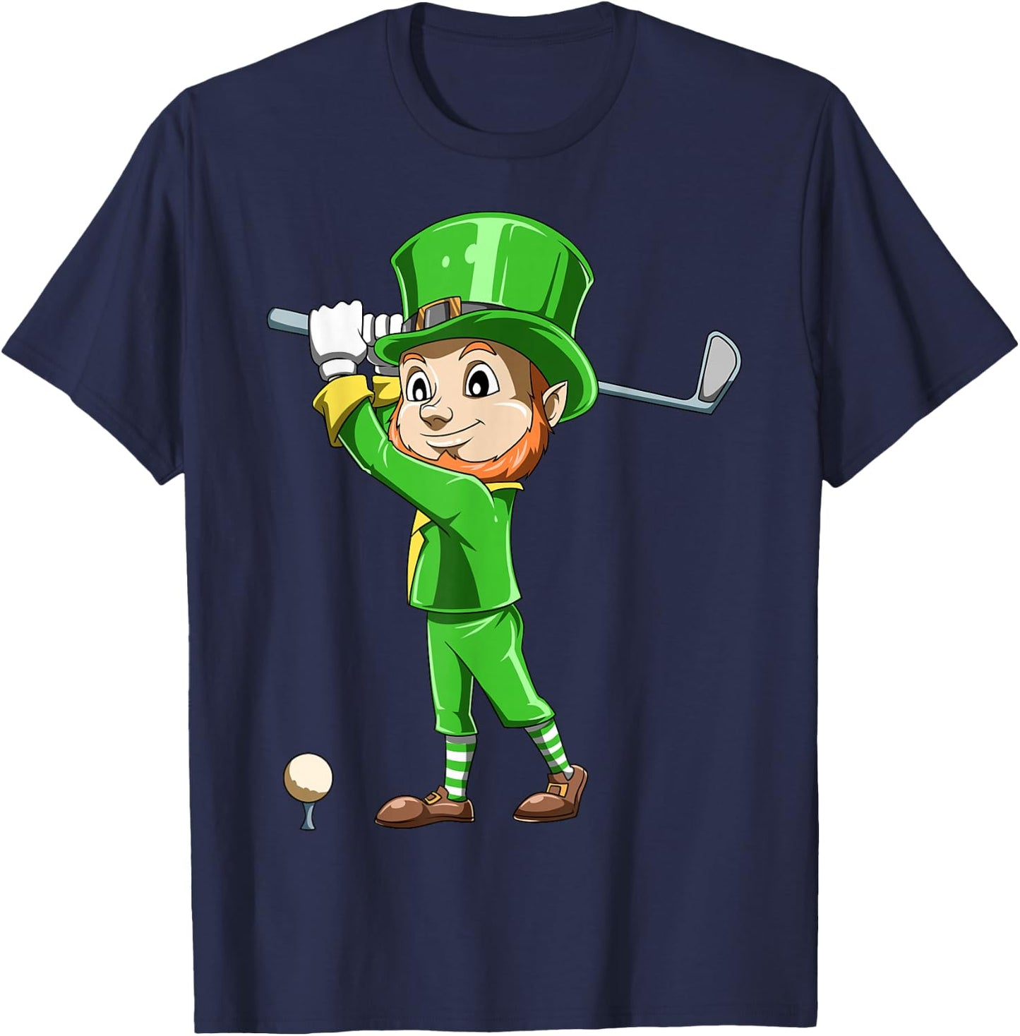 St. Patrick's Day Golf Leprechaun Playing Golf Irish Golfers T-Shirt - T-Shirt | Navy