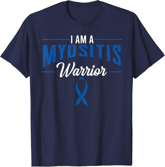 Myositis Inflammatory Myopathies Muscles Pyomyositis Warrior T-Shirt - T-Shirt | Navy