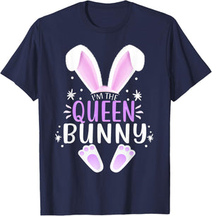 I'm The Queen Bunny Easter Day Bunny Family Matching Style T-Shirt - T-Shirt | Navy