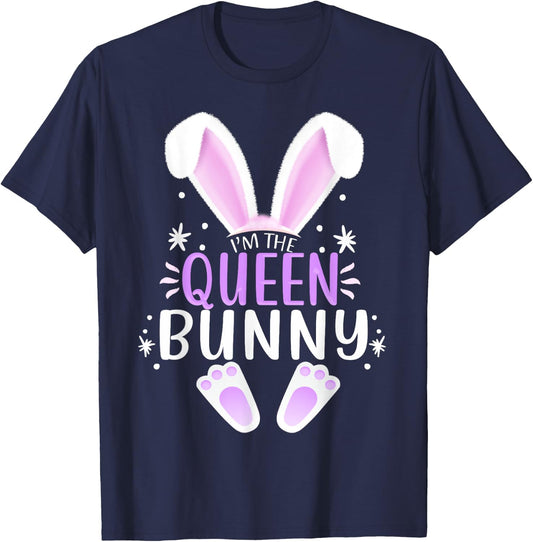 I'm The Queen Bunny Easter Day Bunny Family Matching Style T-Shirt - T-Shirt | Navy