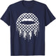 Checkered Black White Lip Cute Checkerboard T-Shirt - T-Shirt | Navy
