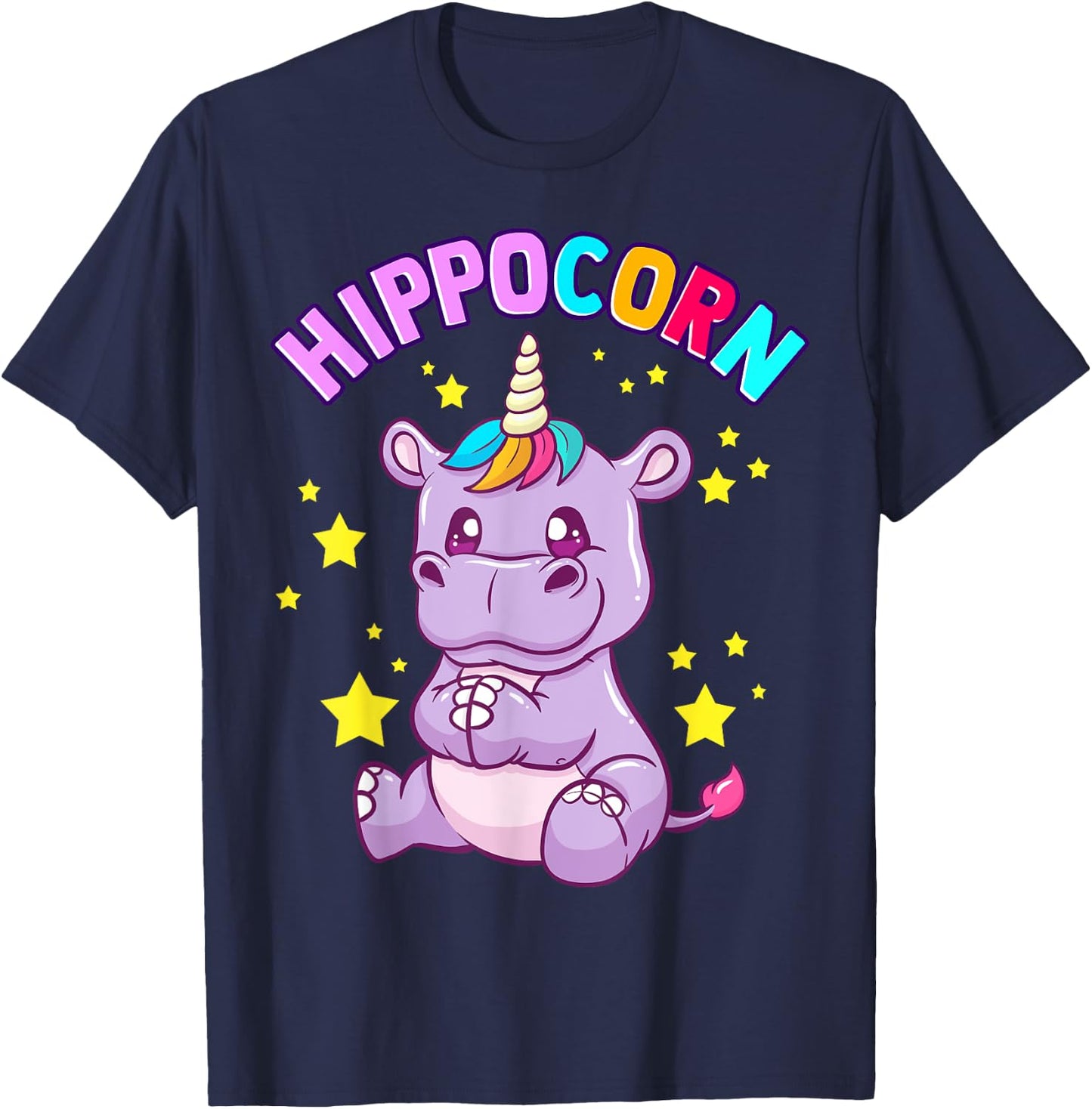 Hippocorn Hippo Unicorn Hippopotamus Magical Squad T-Shirt - T-Shirt | Navy