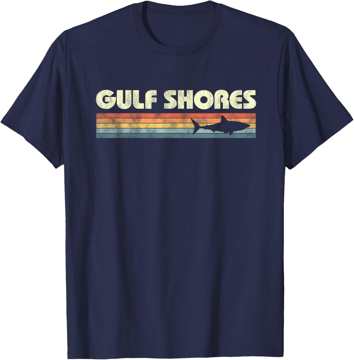 Gulf Shores Alabama Shark Vintage Boys Girls Souvenir T-Shirt - T-Shirt | Navy