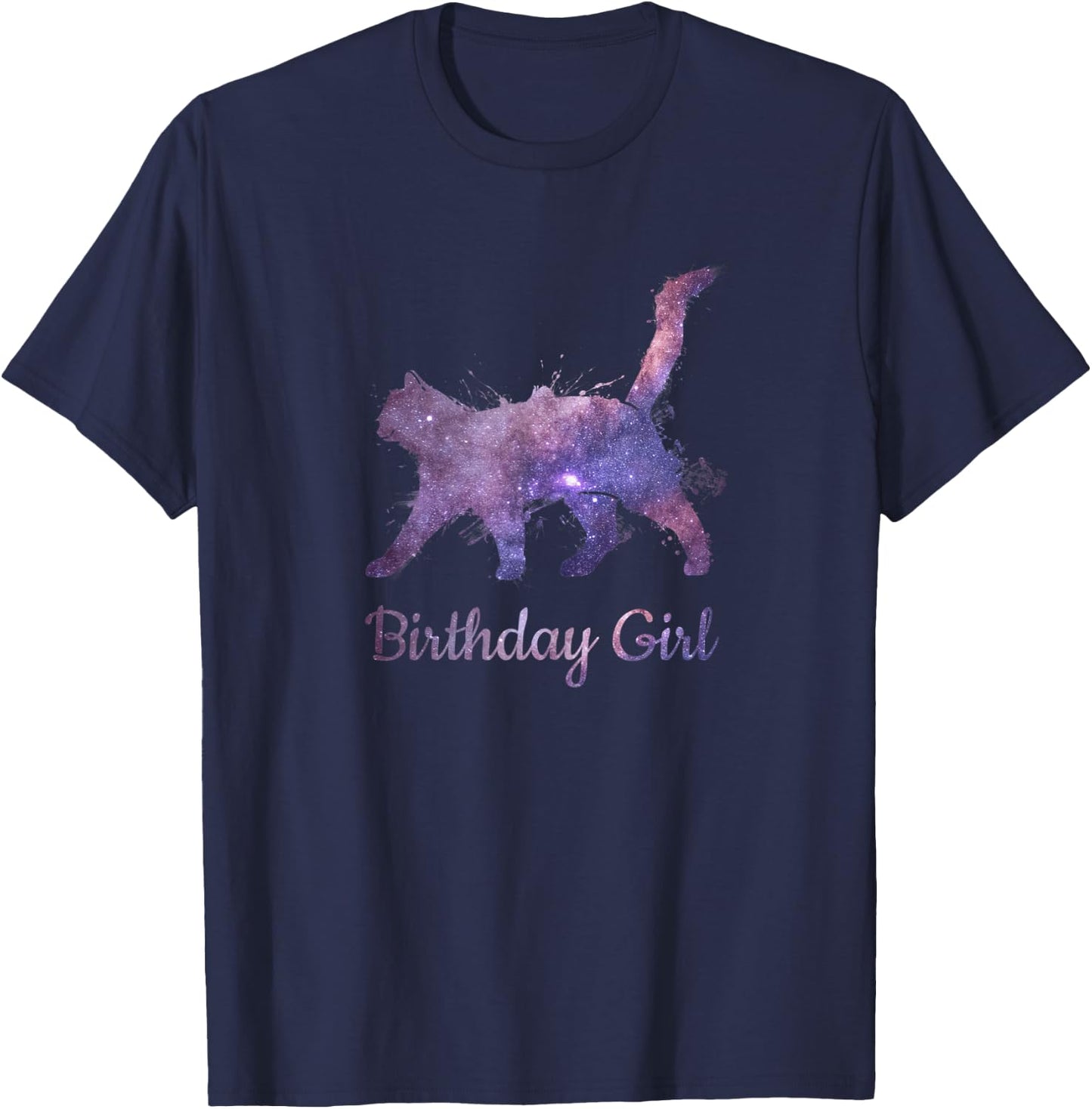 Space Galaxy Cat Pet Birthday Gift Stars Cute Catlovers T-Shirt - T-Shirt | Navy