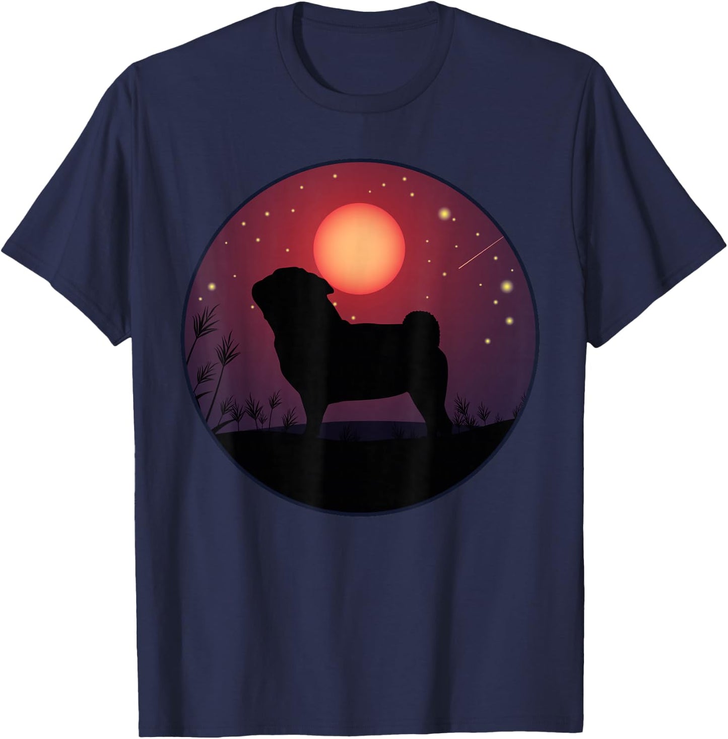 Pug Puggie-Dog T-Shirt - T-Shirt | Navy