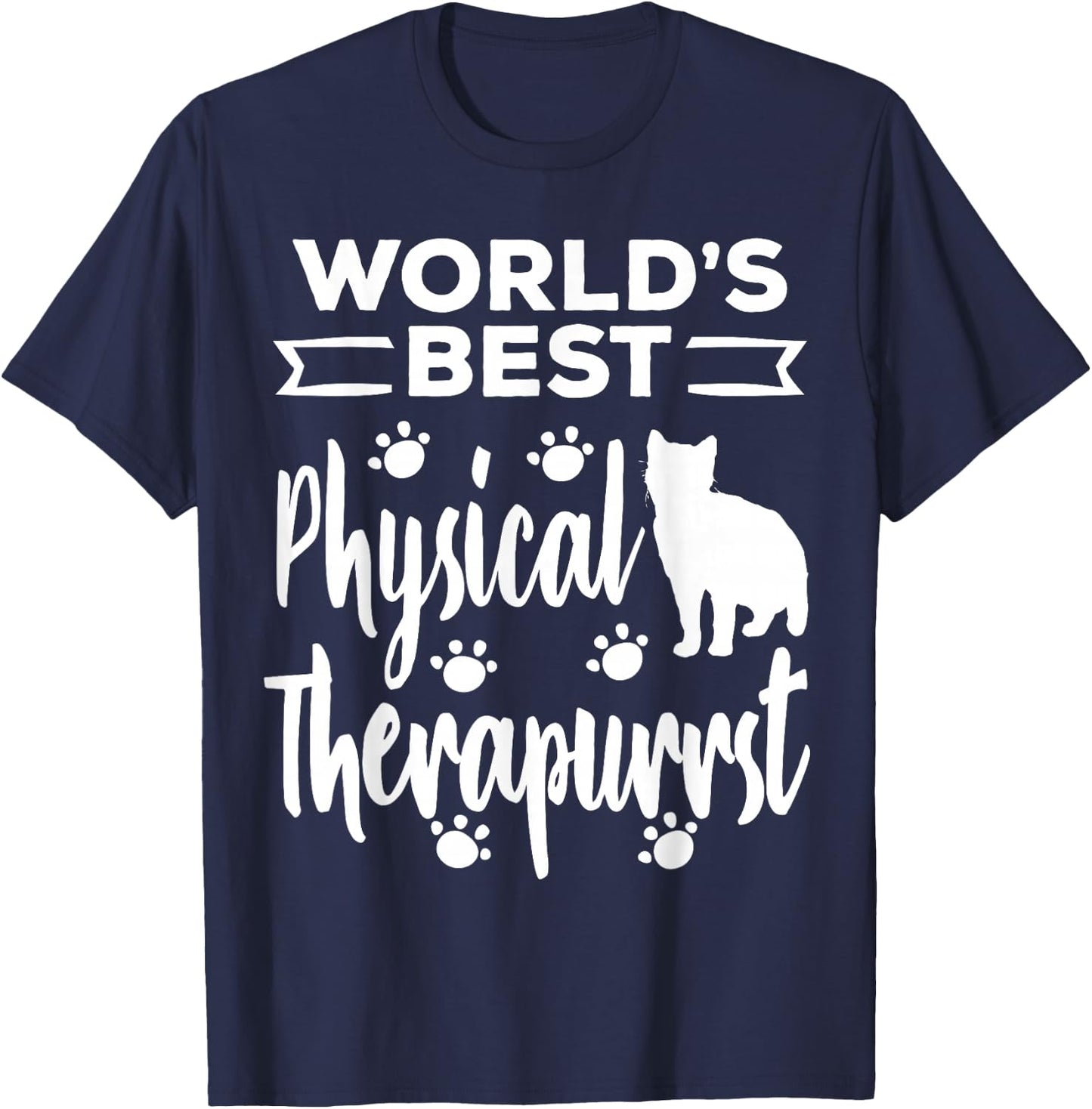 Physical Therapist Funny Cat DPT Therapy Graduation 2025 T-Shirt - T-Shirt | Navy
