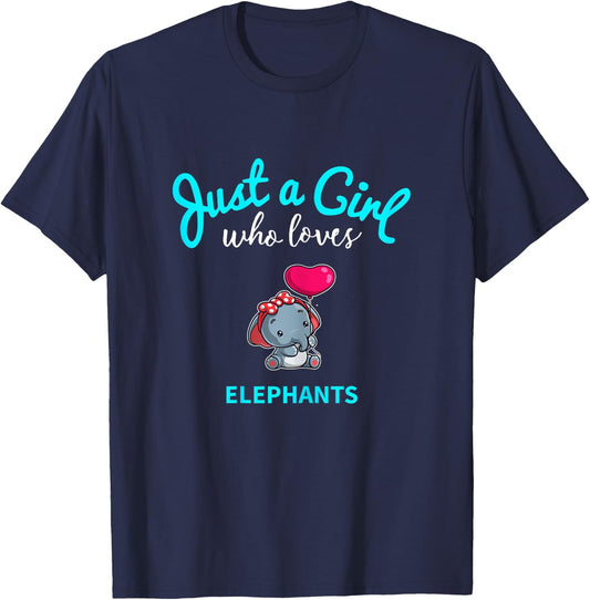 Elephant Shirt for Girls | Children's Elephant T-Shirt - T-Shirt | Navy