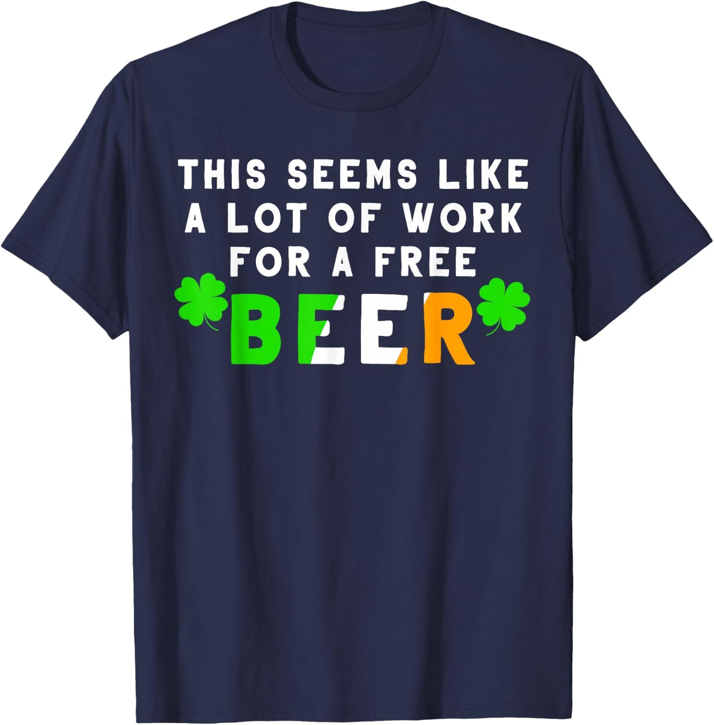 St Patricks Day Running Design Gift Irish Beer Races T-Shirt - T-Shirt | Navy
