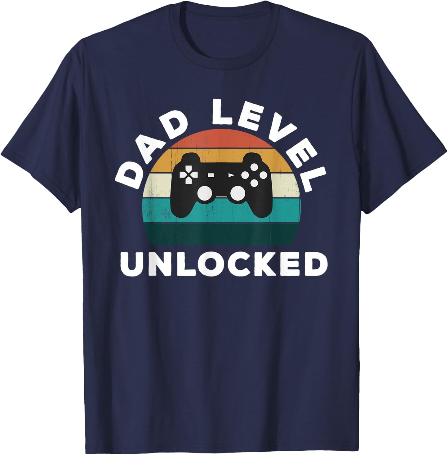 Dad Level Unlocked - Game Lover / Gamer New Father Baby T-Shirt - T-Shirt | Navy