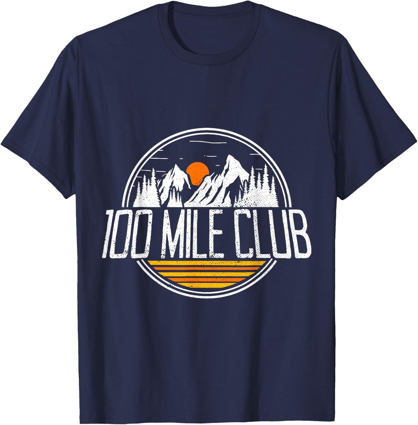 100 Mile Club Run Adventure Fell Ultra Run Trail Running T-Shirt - T-Shirt | Navy