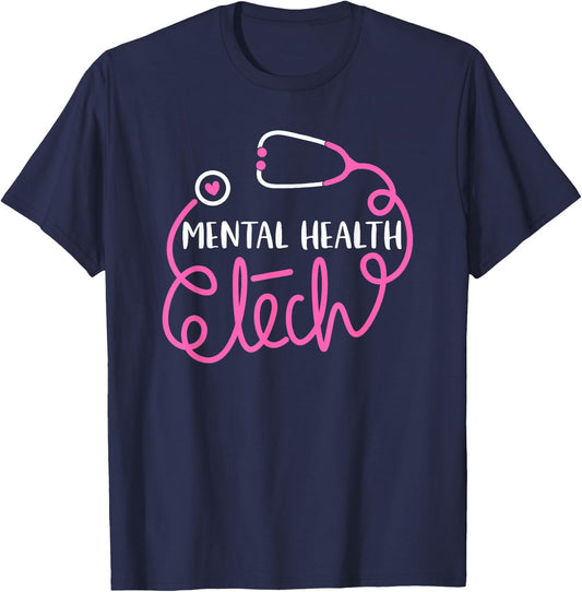 Mental Health Tech - Psychiatric Technologists Technicians T-Shirt - T-Shirt | Navy