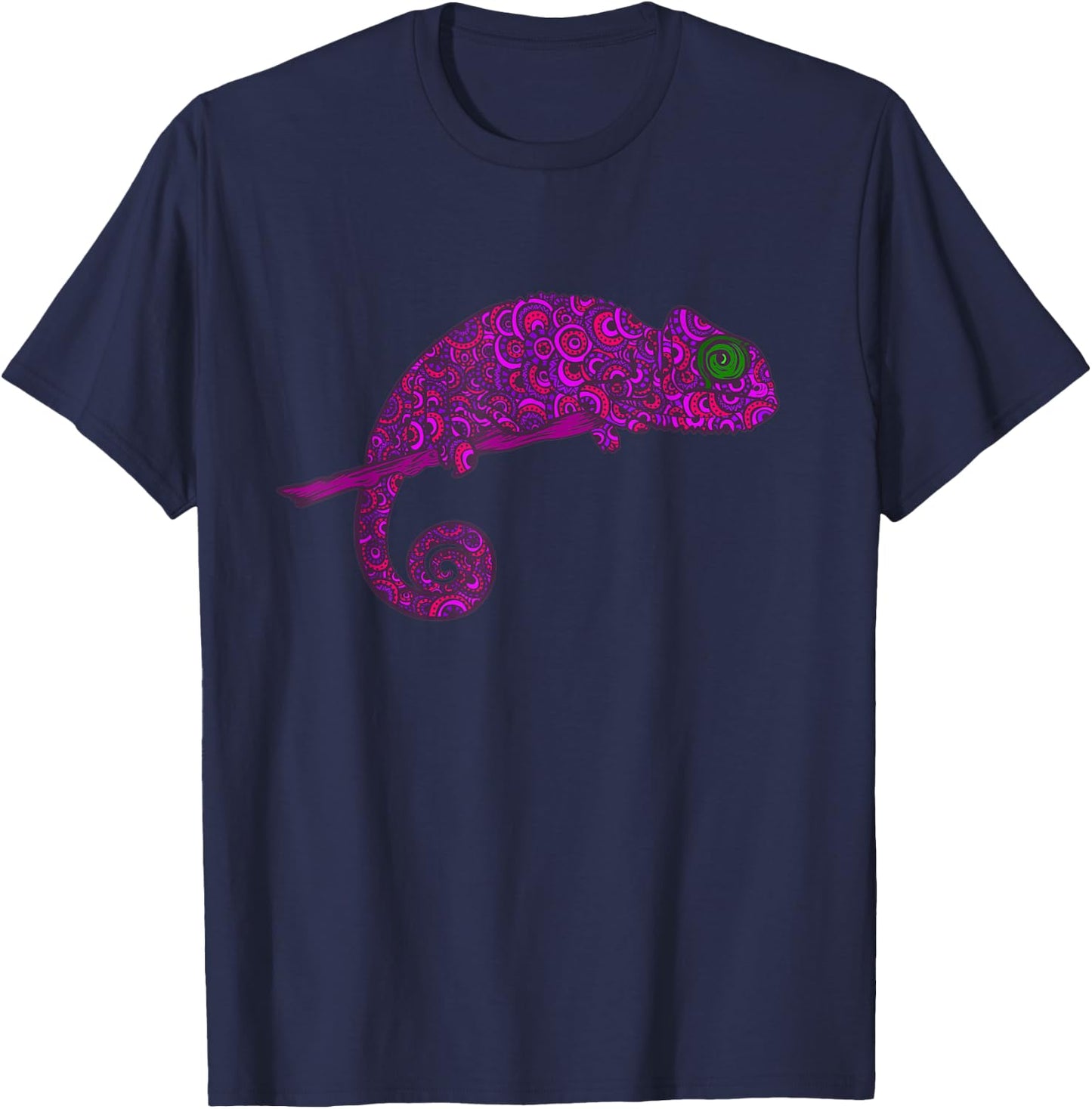 Trendy Abstract Chameleon Tribal - Trendy Tribal Tattoo Art T-Shirt - T-Shirt | Navy