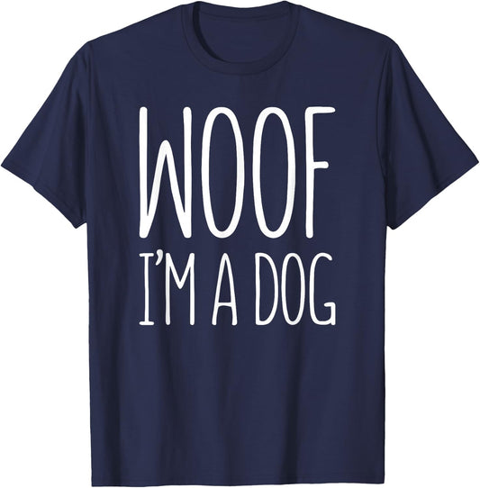 Woof I'm A Dog Shirt Adult Men Women Kids Halloween Costume T-Shirt - T-Shirt | Navy