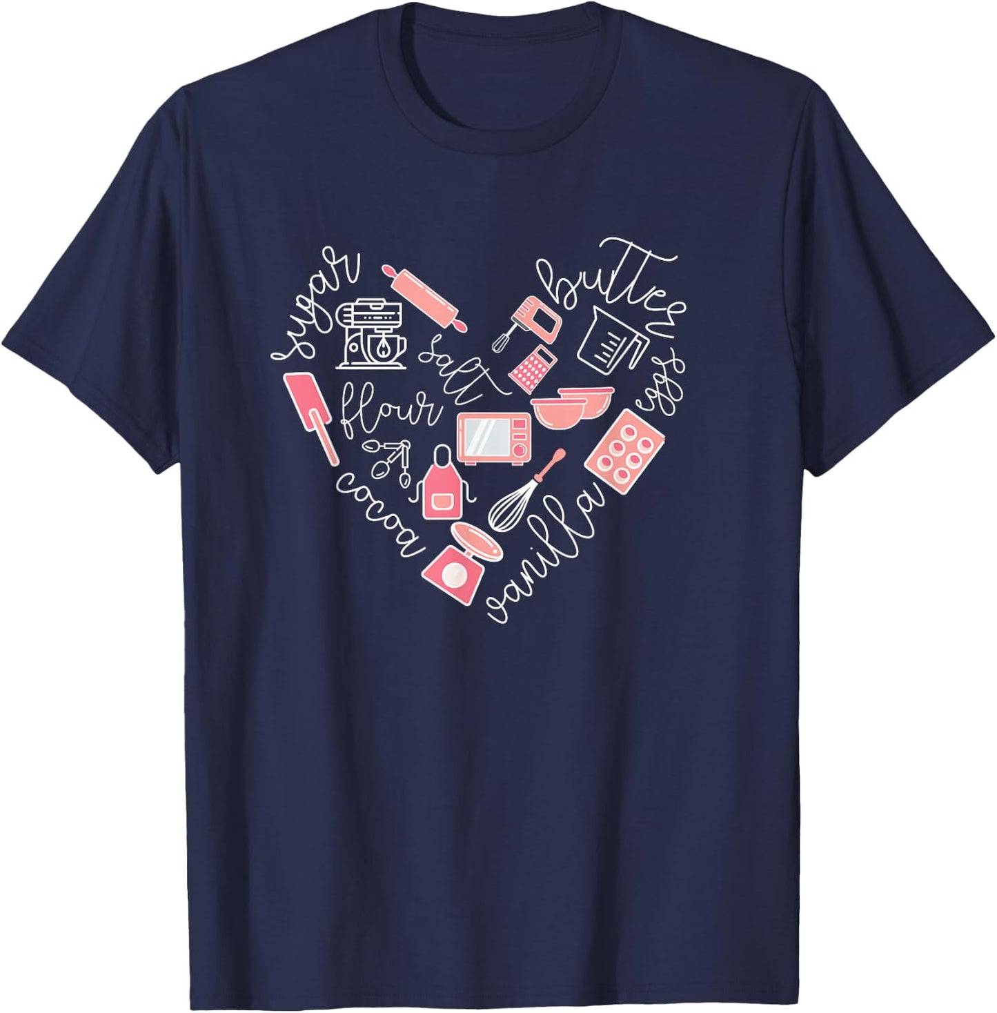 Love Baking Tools for Bakers Gift Women Cute Pink T-Shirt - T-Shirt | Navy