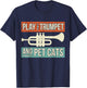 Vintage Trumpet Player Design Cat Lover Trumpeter I Pet Cats T-Shirt - T-Shirt | Navy
