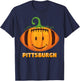 Pumpkin Halloween Costume Pittsburgh Football Cool Face T-Shirt - T-Shirt | Navy