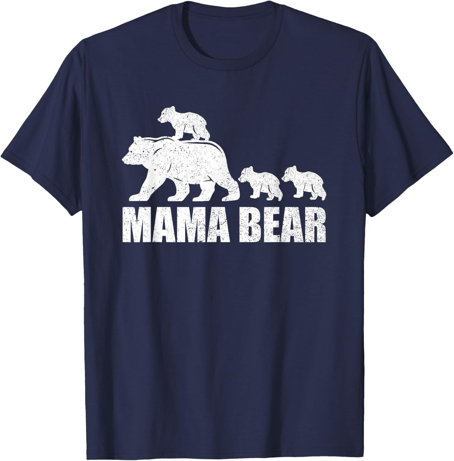 Mama Bear 3 Cubs Shirt Mama Bear Mom 3 Kid T-Shirt - T-Shirt | Navy
