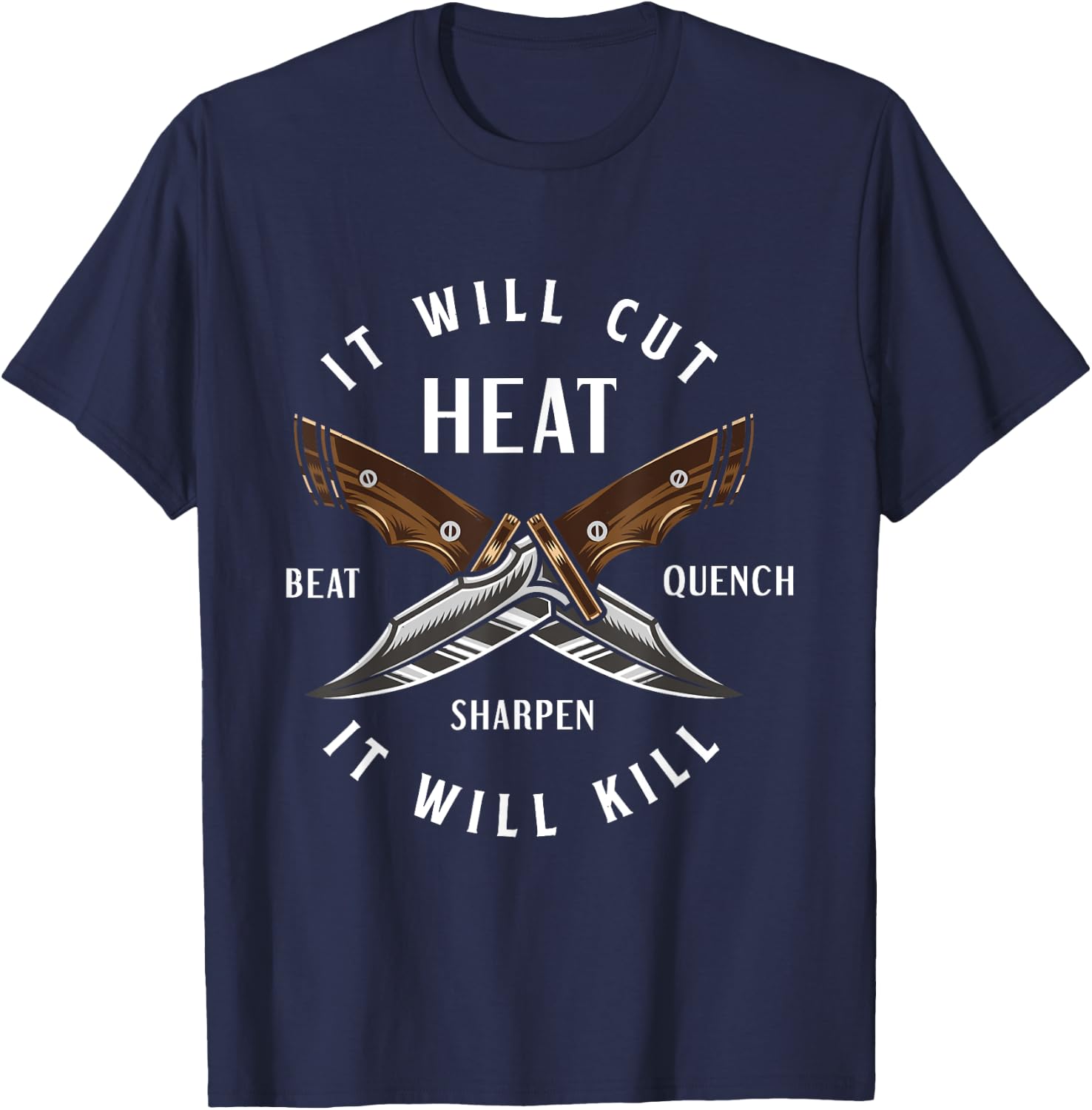 Fire Forged Knife Maker Bladesmith Blacksmith T-Shirt - T-Shirt | Navy