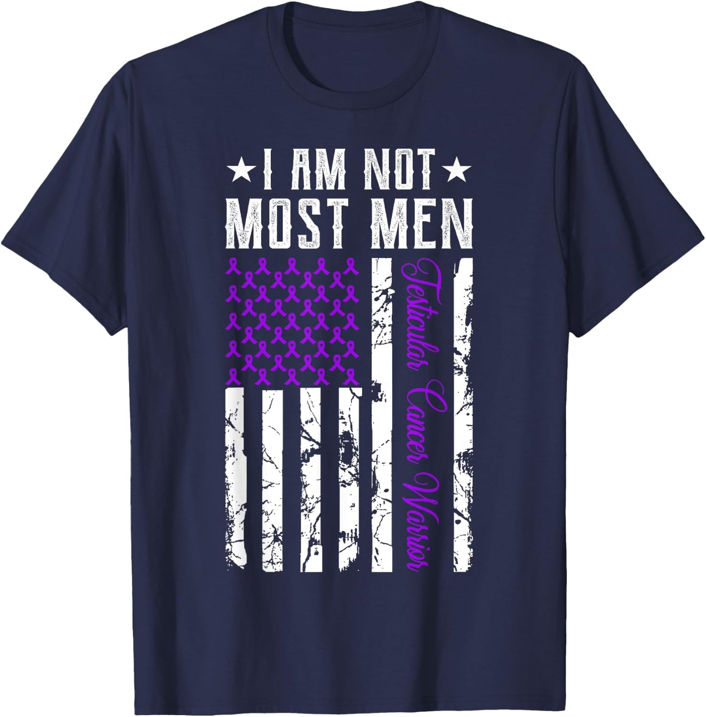Testicular Cancer Shirt Gifts Awareness Ribbon Survivor T-Shirt - T-Shirt | Navy