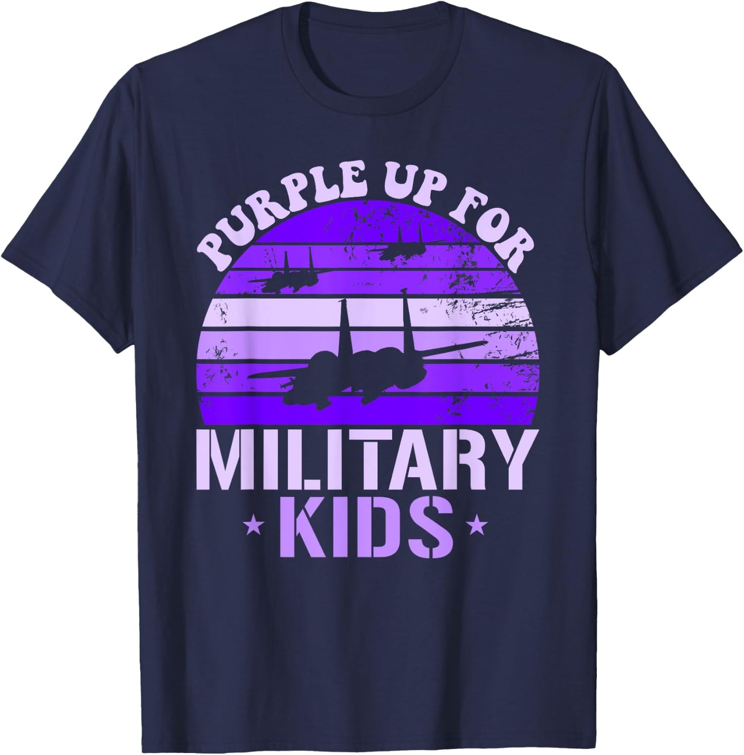 Purple Up For Military Kids F-15 Eagle Kids Purple Up T-Shirt - T-Shirt | Navy