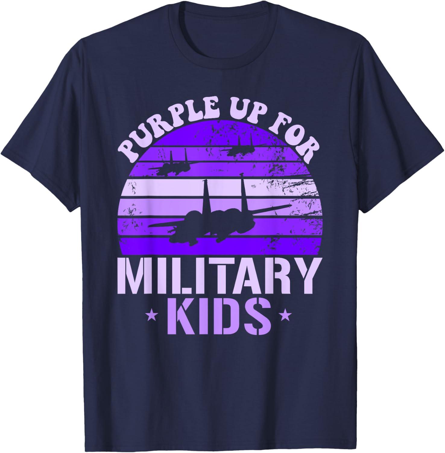 Purple Up For Military Kids F-15 Eagle Kids Purple Up T-Shirt - T-Shirt | Navy