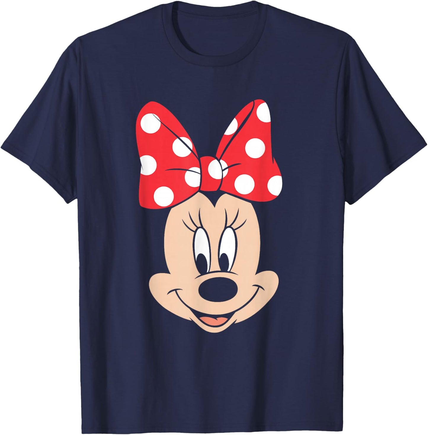Disney Minnie Mouse Polka Dot Bow Big Face T-Shirt - T-Shirt | Navy