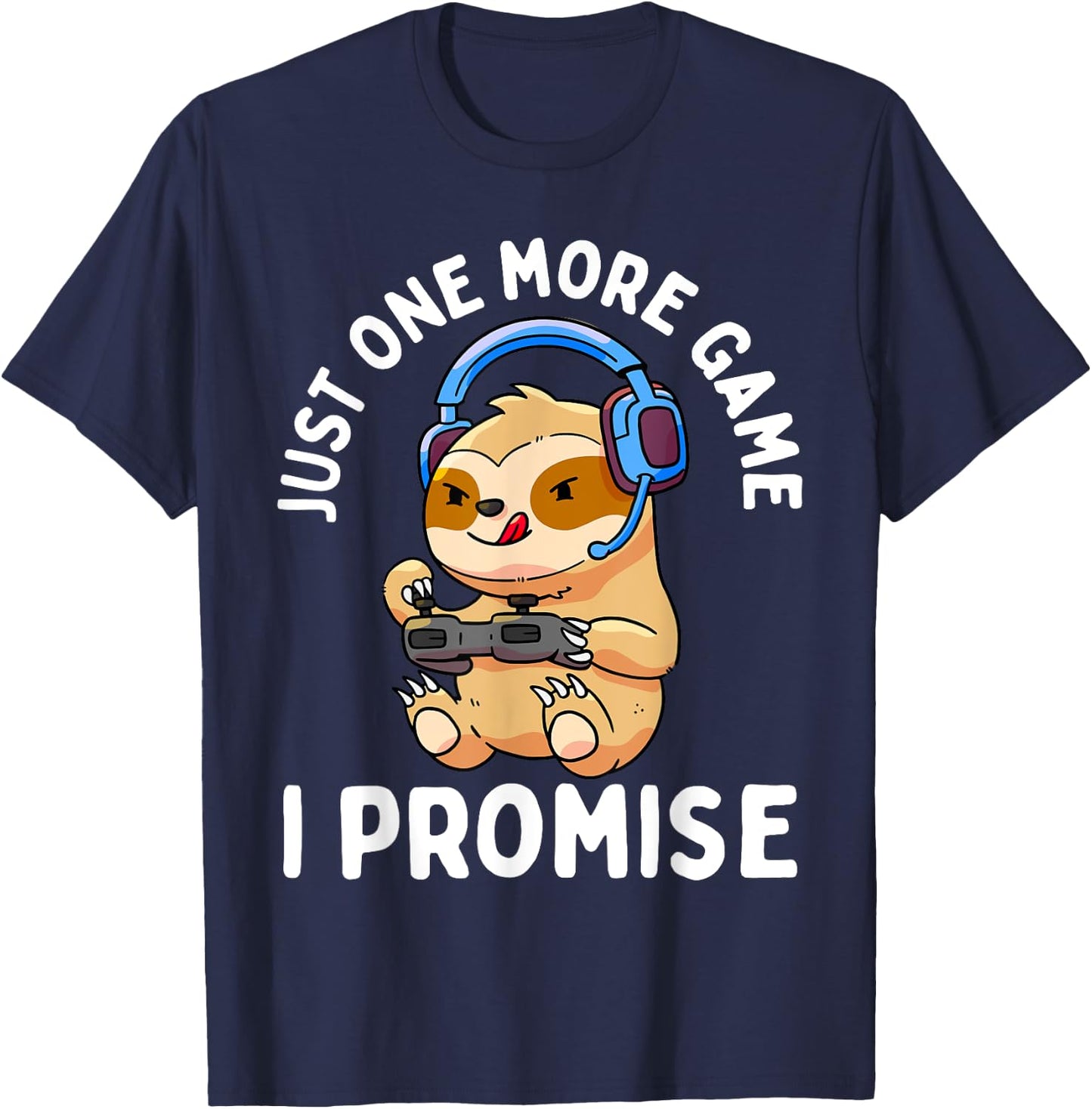 Gamer Sloth Gaming Lover Video Game Boys Girls Gift T-Shirt - T-Shirt | Navy