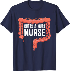 Gastroenterology Butts & Guts Nurse Endoscopy Colonoscopy T-Shirt - T-Shirt | Navy