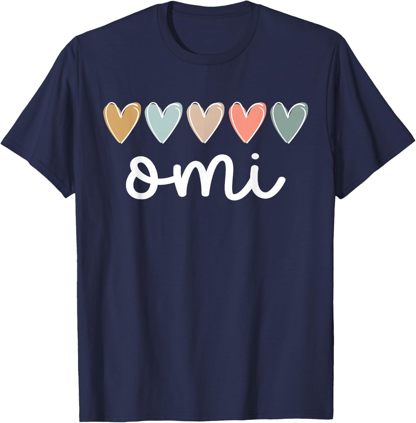 Omi Hearts Omi Grandma Omi Grandmother T-Shirt - T-Shirt | Navy