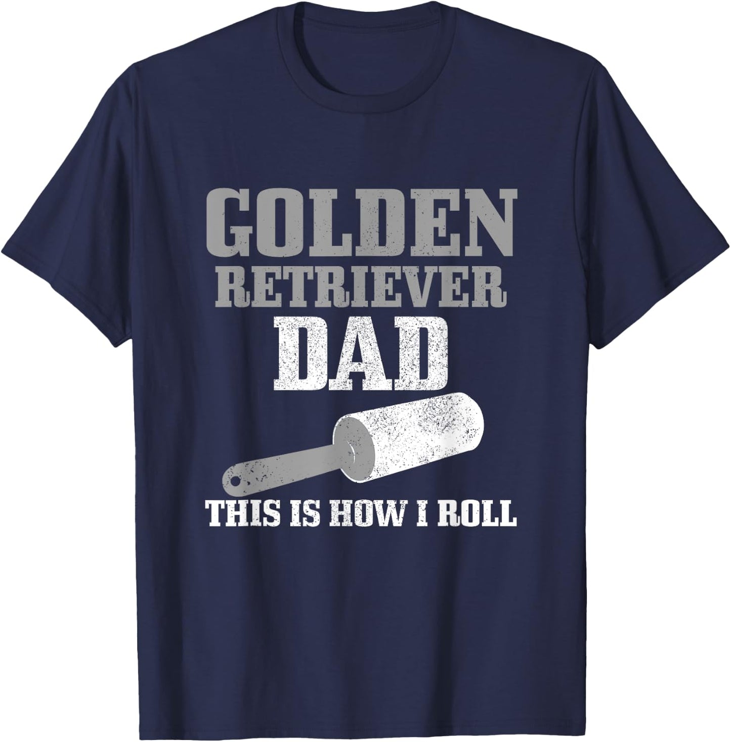 Golden Retriever Dad Dog Hair Funny Golden Retriever T-Shirt - T-Shirt | Navy