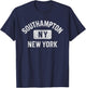 Southampton NY New York Gym Style Distressed White Print T-Shirt - T-Shirt | Navy