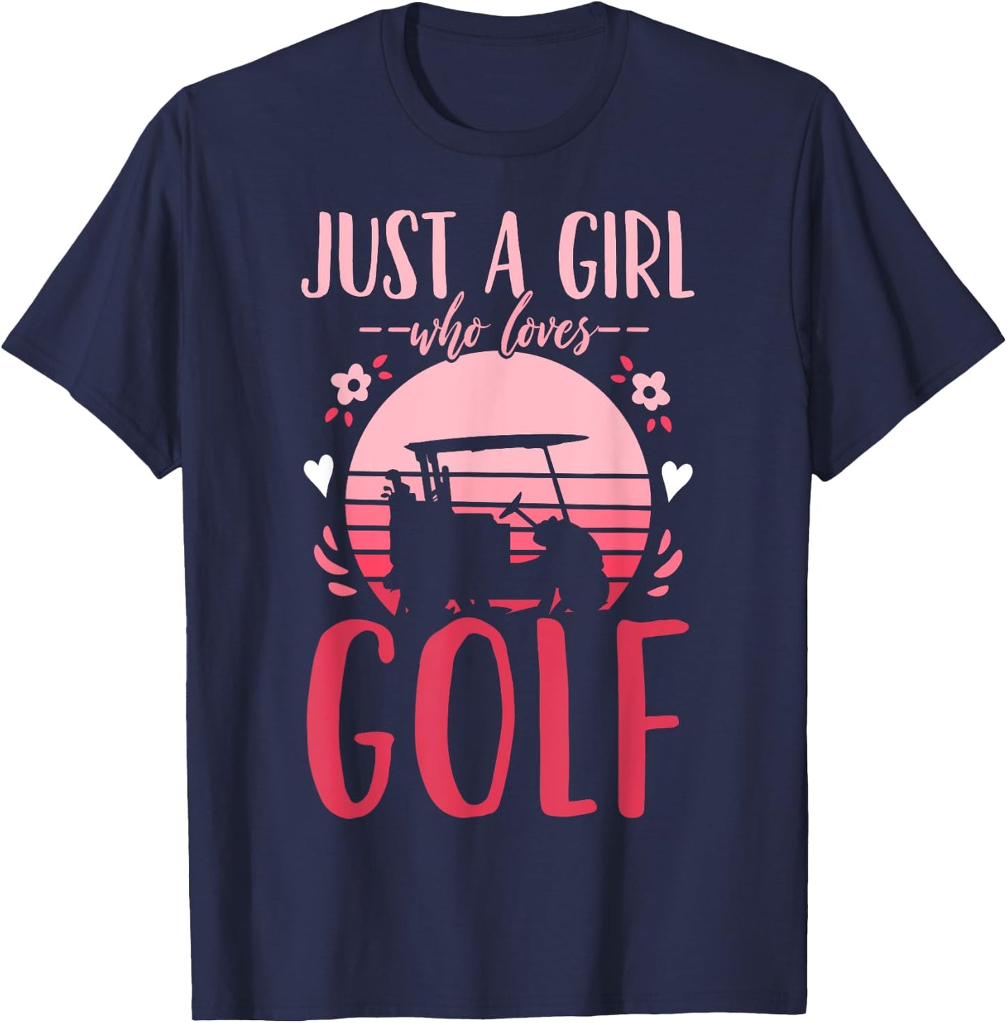 Golf Golfing Just a Girl Who Loves Golf Retro T-Shirt - T-Shirt | Navy