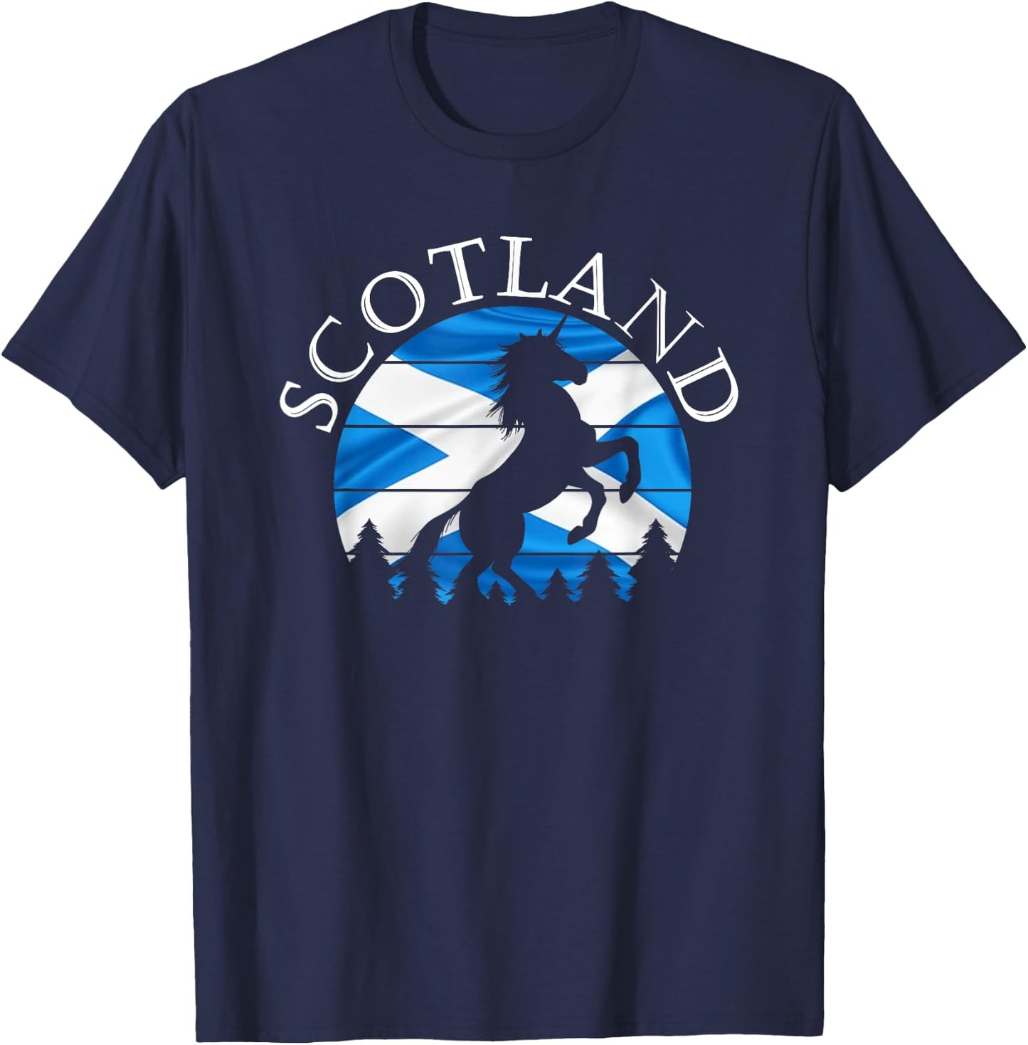 Scottish Pride Scotland Unicorn Scotland Flag Saltire T-Shirt - T-Shirt | Navy