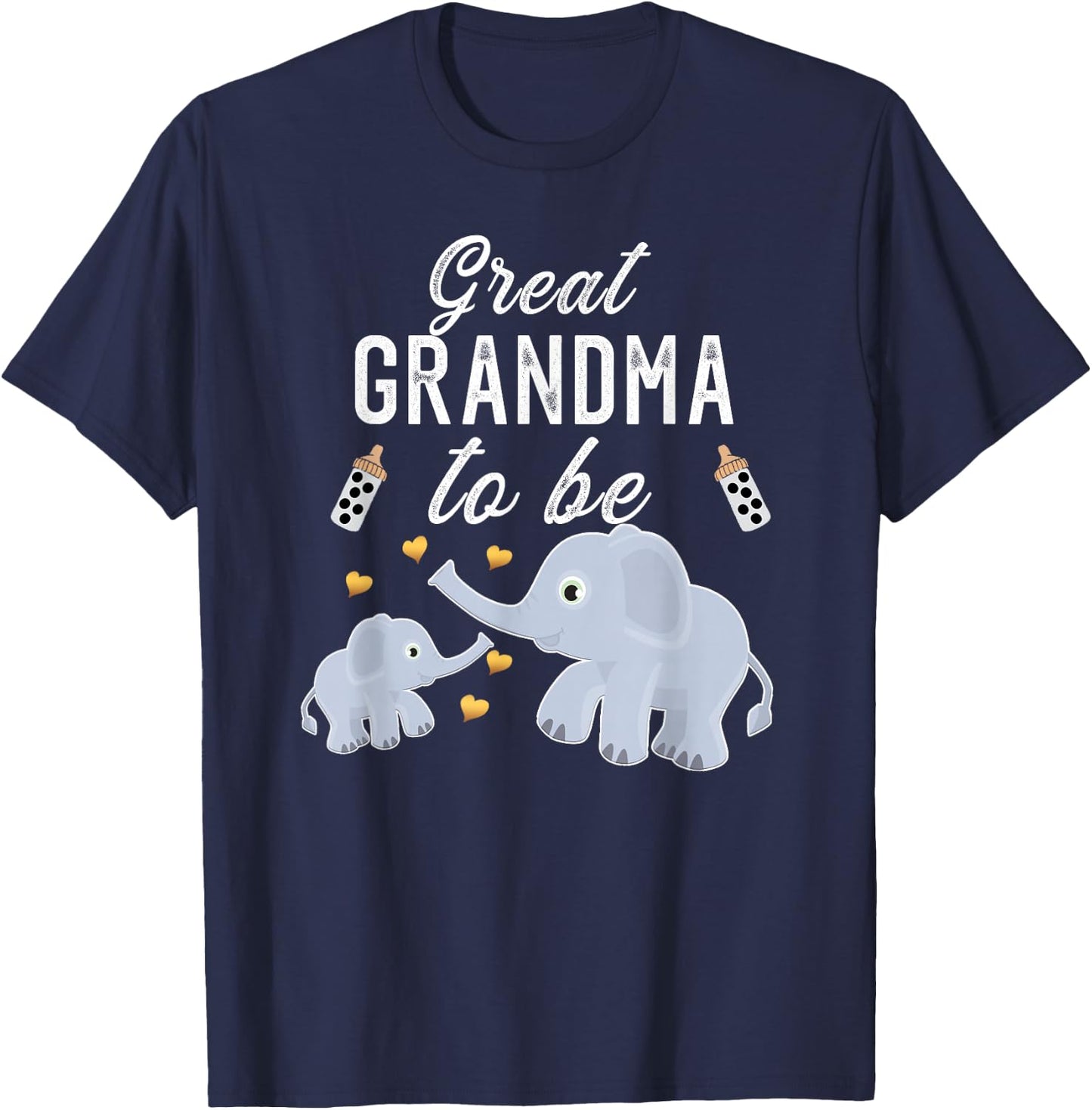Great Grandma To Be Elephant Baby Shower Great Grandma T-Shirt - T-Shirt | Navy