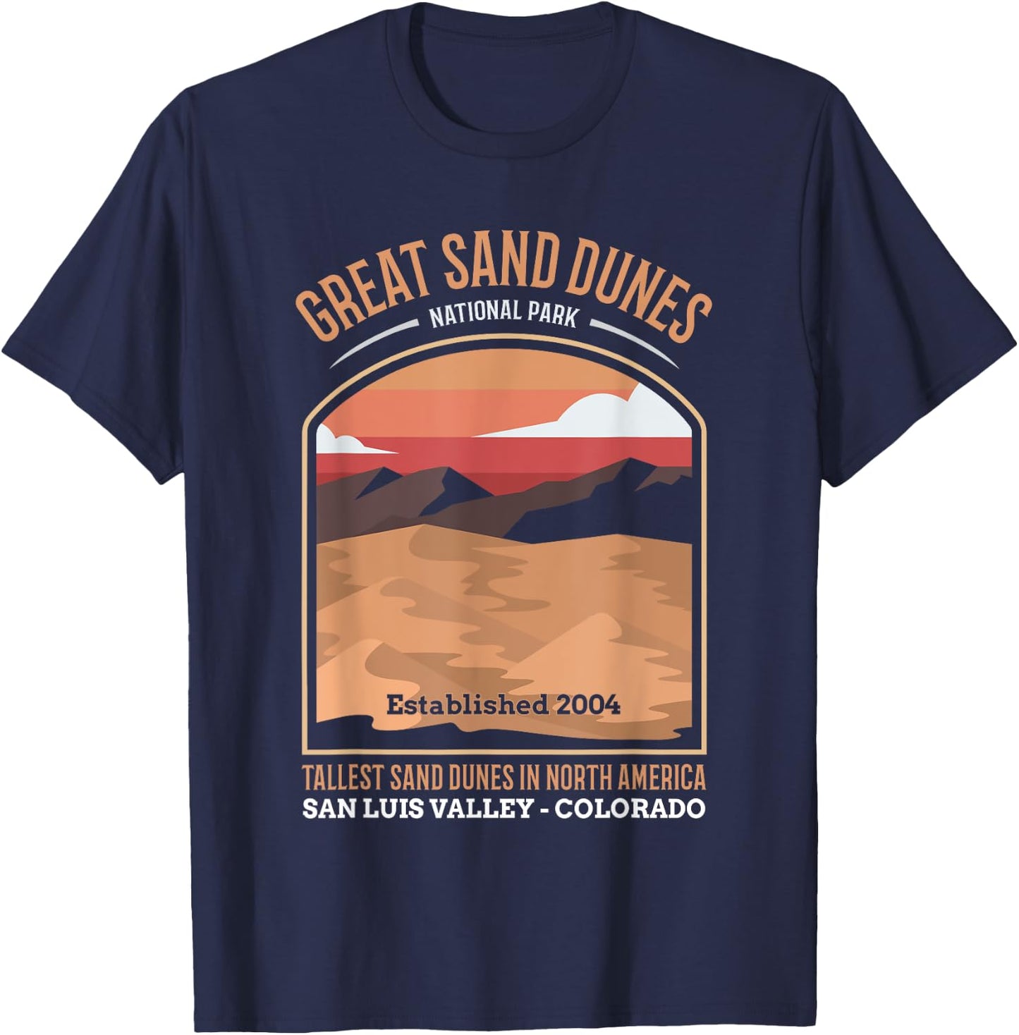 Large Sand Dunes National Park US Vintage T-Shirt - T-Shirt | Navy