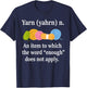 Yarn Definition Knitting Funny Crochet Yarn Knit - Black, Small, Short Sleeve, Classic Fit, , Casual, Knitting-Crochet Themed T-Shirt - T-Shirt | Navy