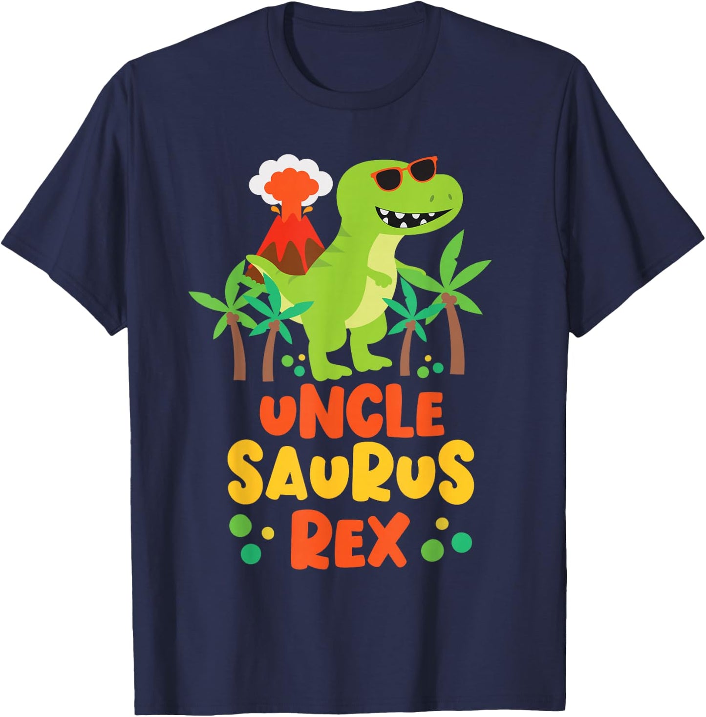 Uncle Saurus Rex Dinosaur Family Reunion T-Shirt - T-Shirt | Navy