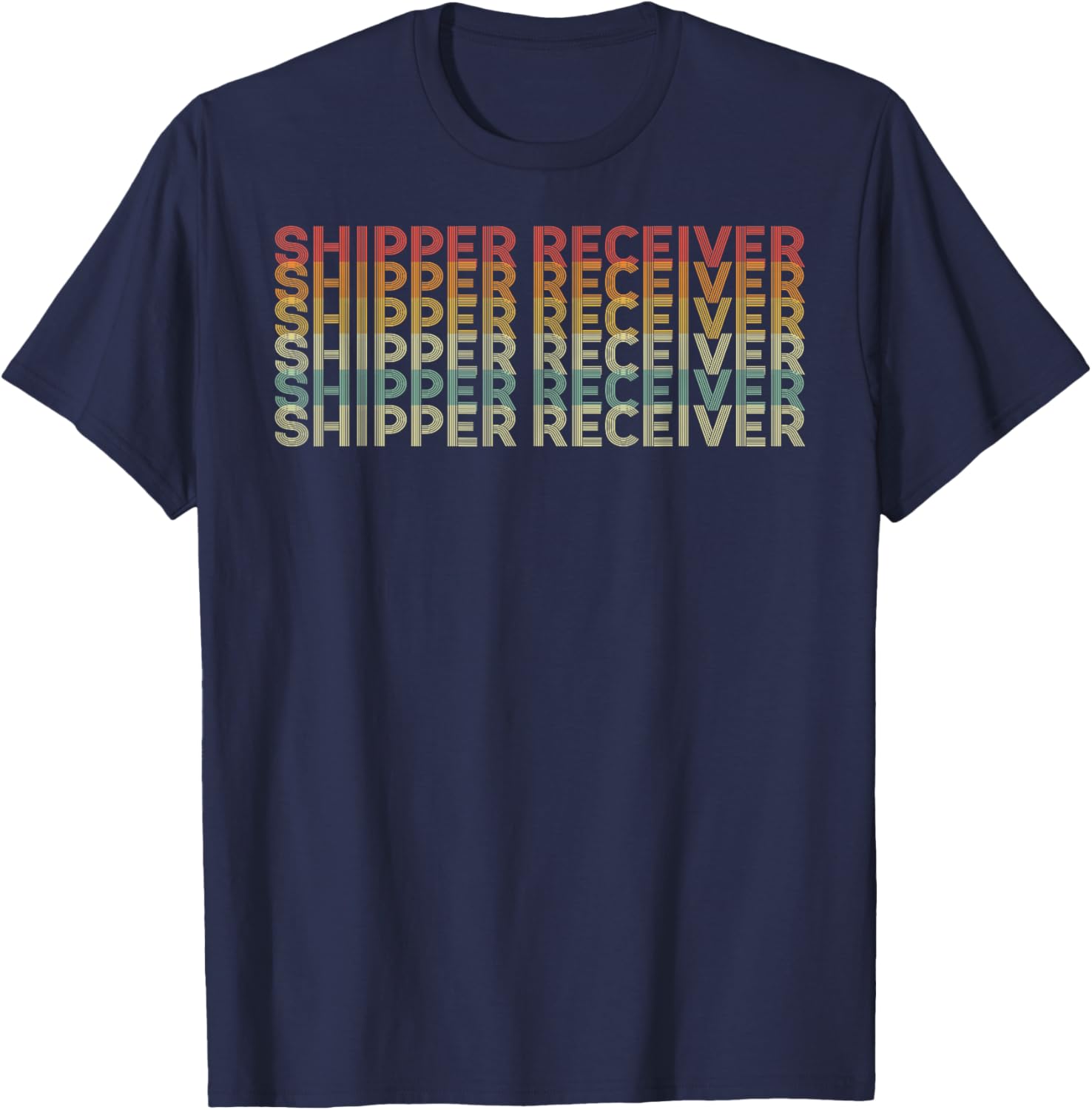 Retro 70s Shipper Receiver Job Title T-Shirt - T-Shirt | Navy