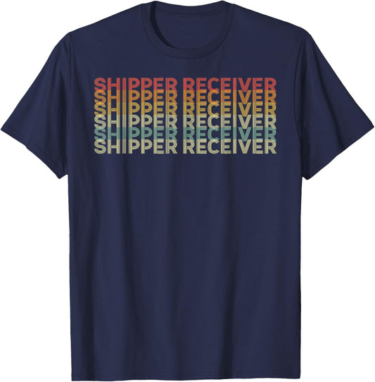 Retro 70s Shipper Receiver Job Title T-Shirt - T-Shirt | Navy