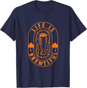 Craft Beer Brewer, Beer Brewer, Das Leben ist Braulich T-Shirt - T-Shirt | Navy