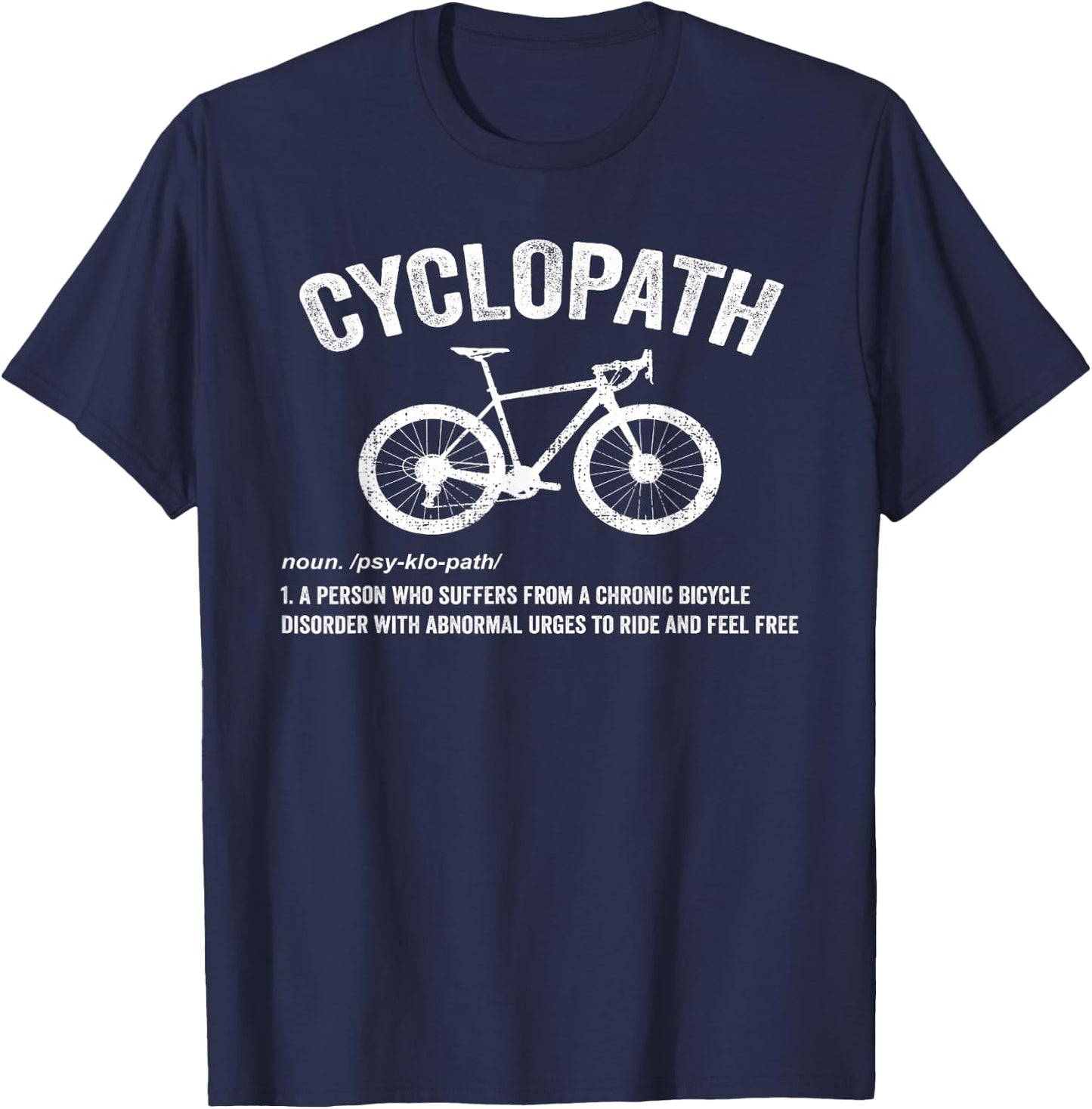 Cyclopath Funny Bicycle Gravel Bike Cyclocross Bikepacker T-Shirt - T-Shirt | Navy