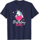 Birthday Girl Unicorn T-Shirt - T-Shirt | Navy