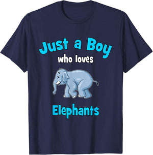 Elephant Shirt for Boys | Children's Elephant T-Shirt - T-Shirt | Navy