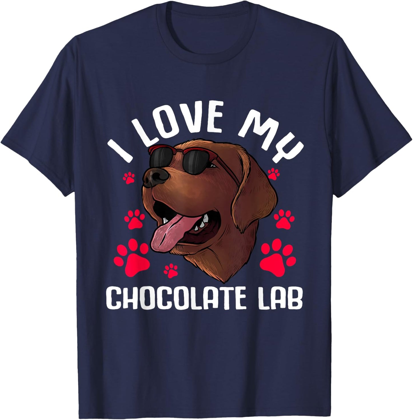 Funny Chocolate Labrador Retriever Gift Men Women Lab Lover T-Shirt - T-Shirt | Navy