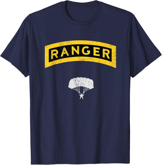 U.S Army Ranger Airborne Veteran Vintage, Veterans Day Gift T-Shirt - T-Shirt | Navy