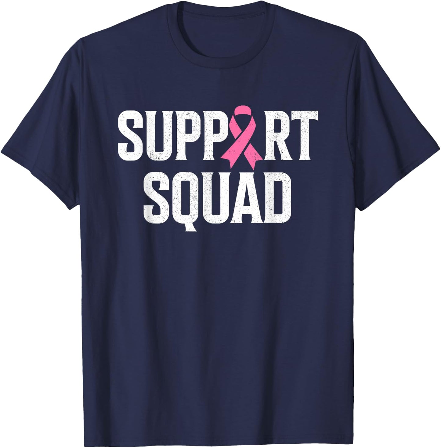Breast Cancer Warrior Support Squad Breast Cancer Awareness T-Shirt - T-Shirt | Navy