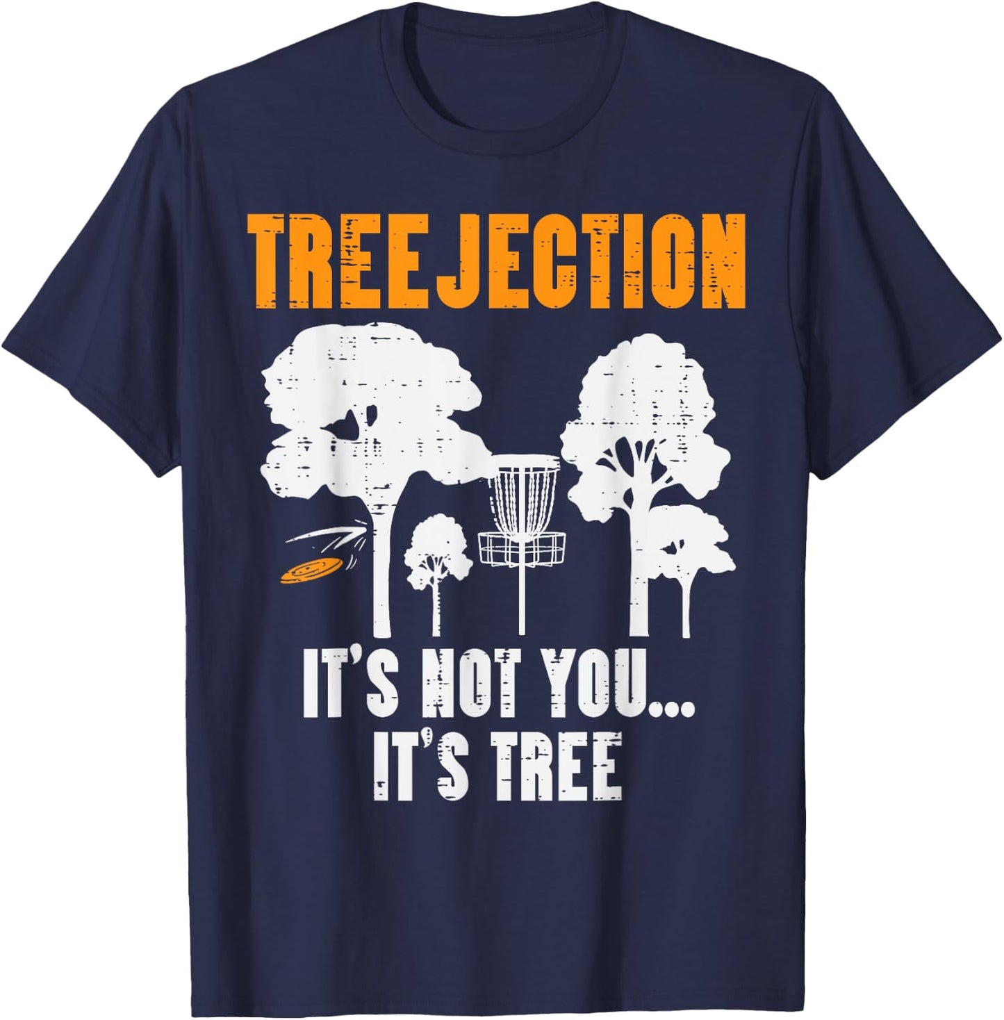 Treejection Disc Golf Funny Frisbee Golfing Sport Golfer T-Shirt - T-Shirt | Navy