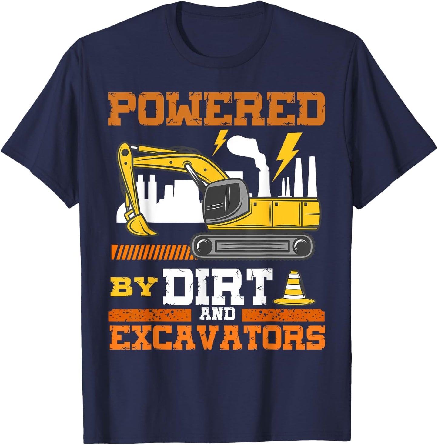 Construction Vehicle Excavator T-Shirt - T-Shirt | Navy